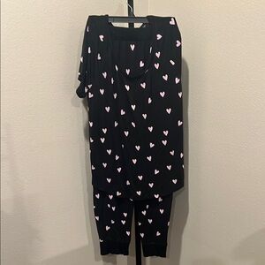 Honeydew Intimates Black Set with Pink Hearts